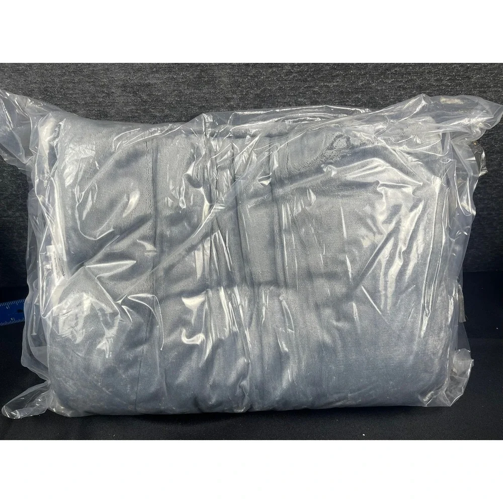 Amazon Basics Sherpa Reversible Throw Blanket Grey 60x80 Fleece‎ Plush Soft New
